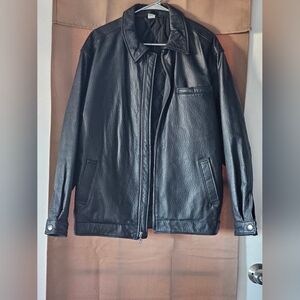 Leather Jacket - size Large - black